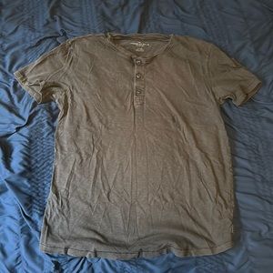 Mens Grey Quarter-Button T-Shirt by American Eagle